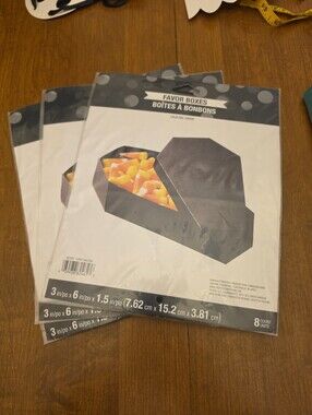 3 Halloween Coffin Favor Boxes Packs